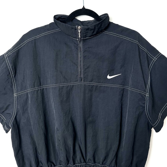 Nike Swish Tennis Prep Short Sleeve 1/4 Zip Elastic Waist Windbreaker Mini Dress - Picture 8 of 16